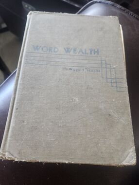 Word Wealth Hardcover Book in Olive Green VINTAGE 1939